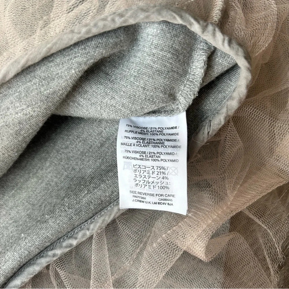 J. Crew Tulle Hem Peplum  Top in Grey - Picture 11 of 15